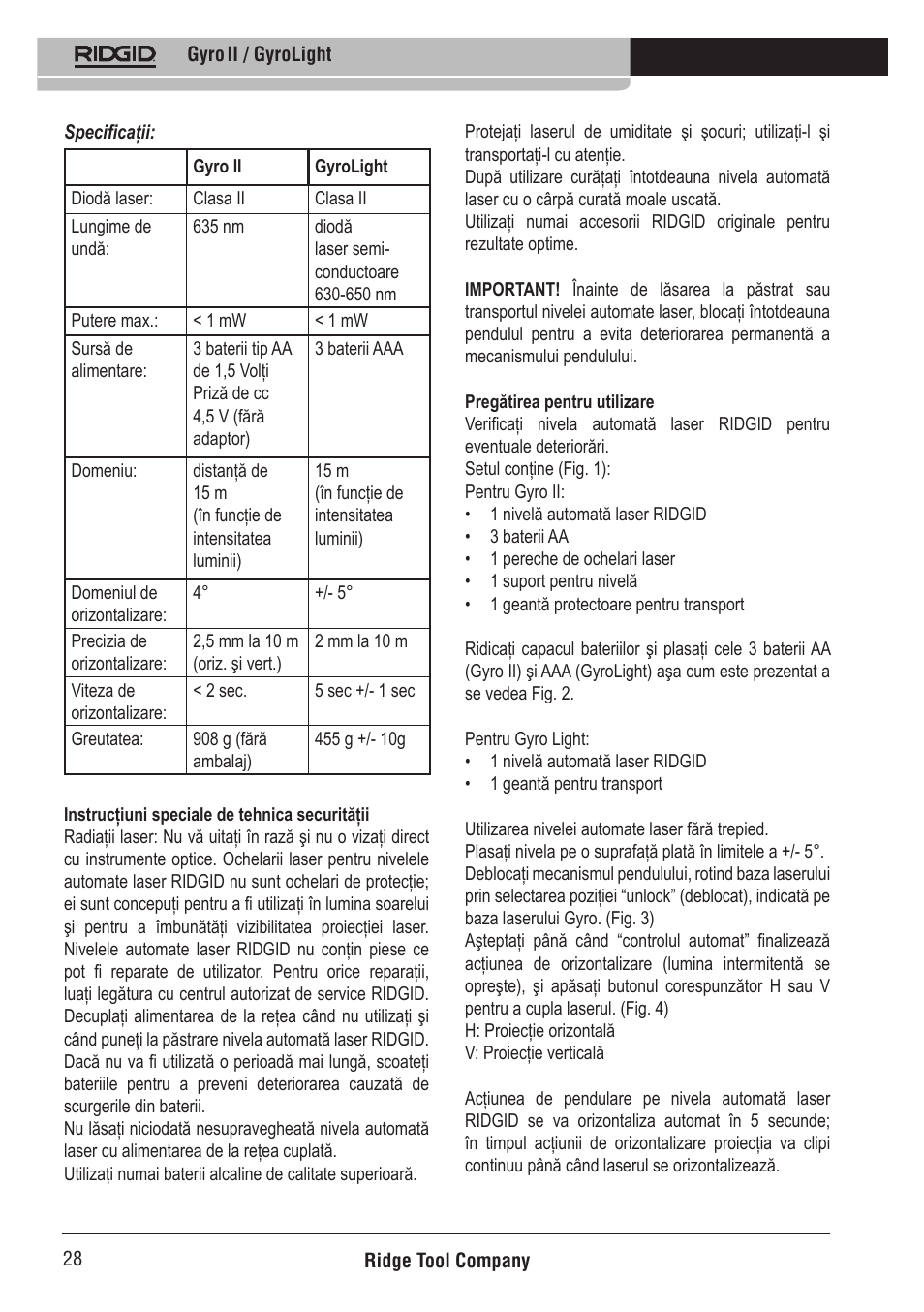 RIDGID Gyro II GyroLight User Manual | Page 29 / 42