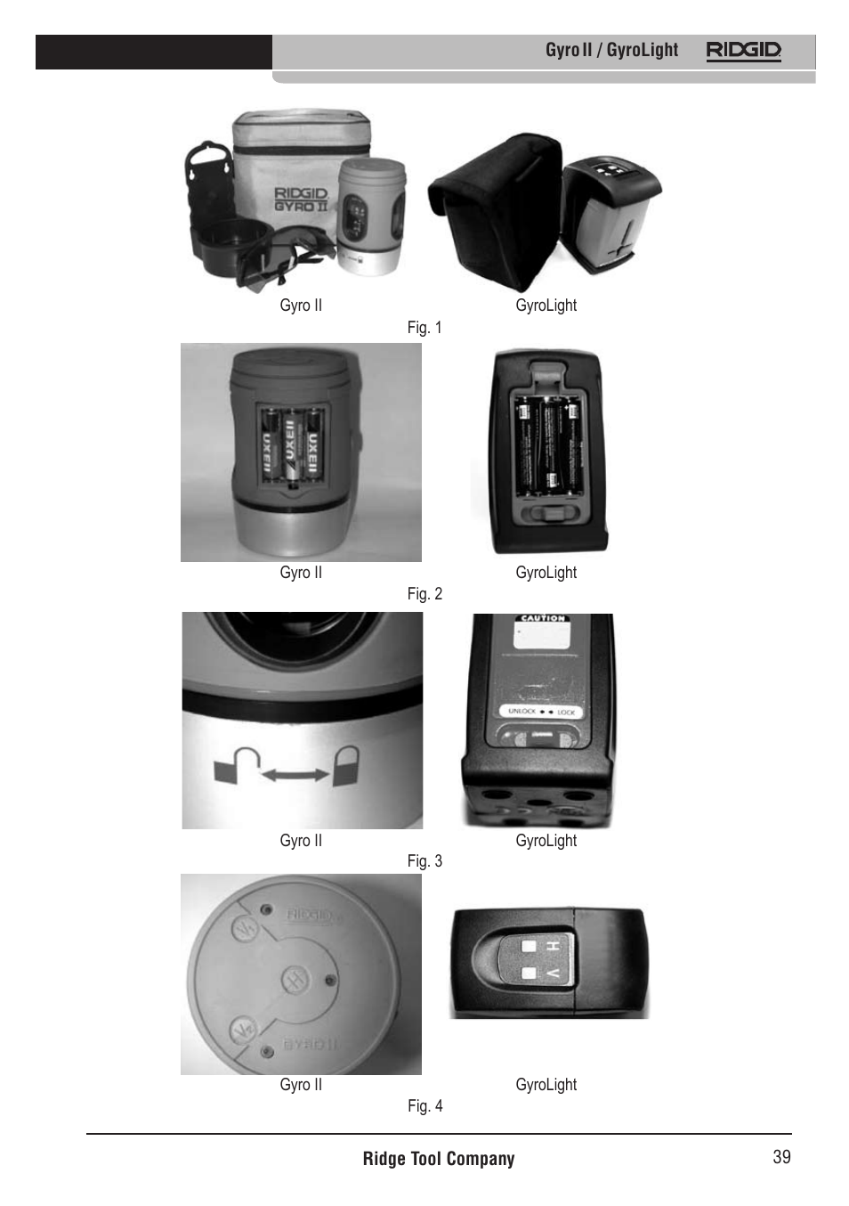 RIDGID Gyro II GyroLight User Manual | Page 40 / 42