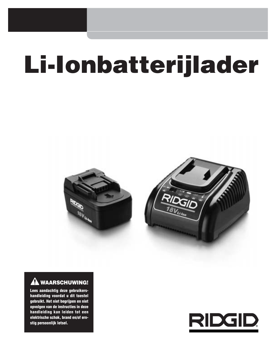 Li-ionbatterijlader, Rbc 10 | RIDGID RBC 10 Li-Ion Charger User Manual | Page 41 / 221