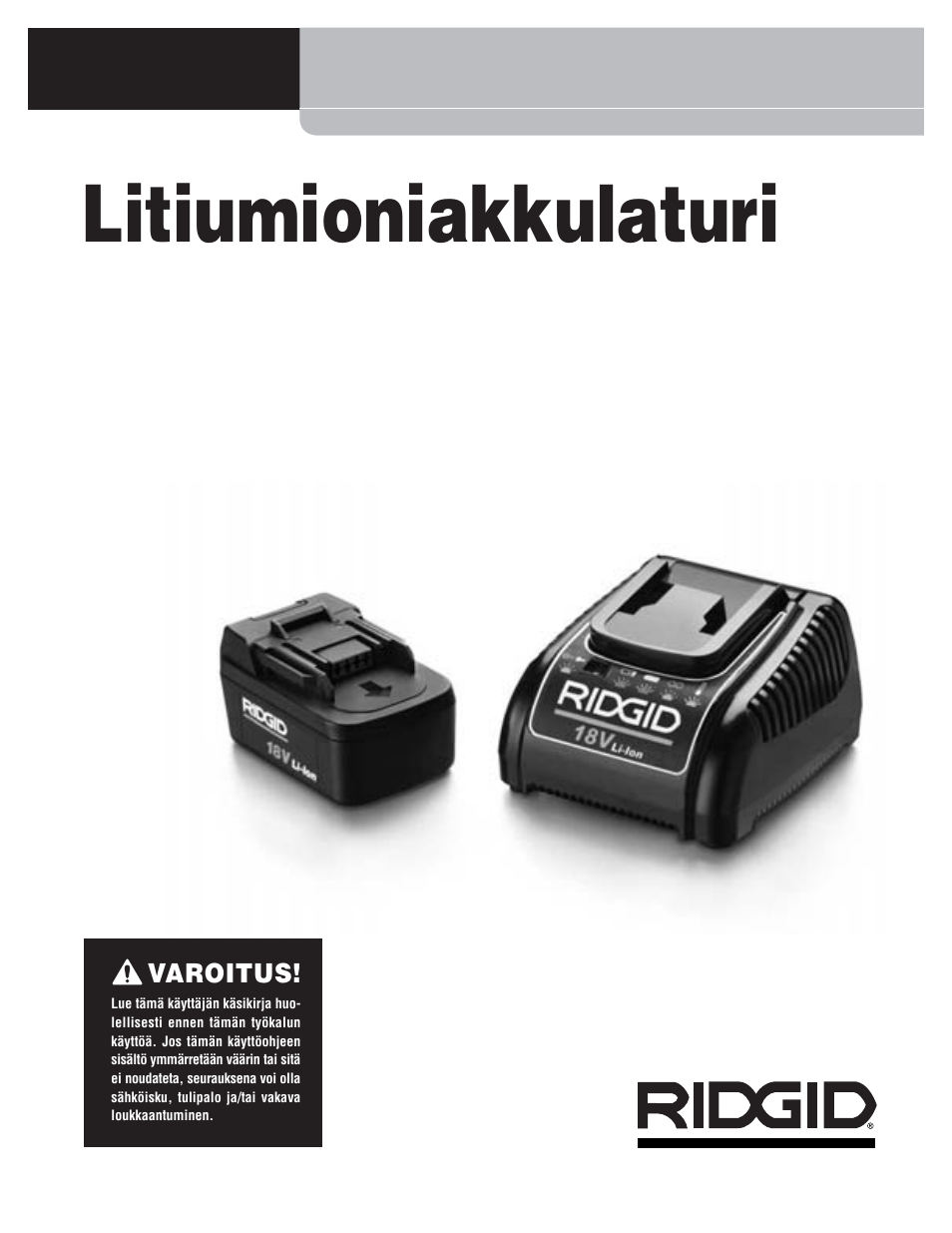 Litiumioniakkulaturi, Rbc 10 | RIDGID RBC 10 Li-Ion Charger User Manual | Page 91 / 221