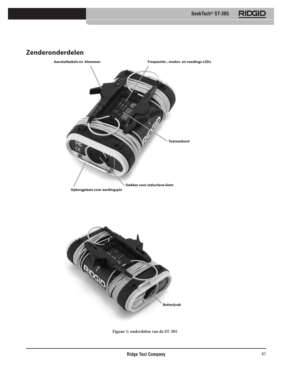 Zenderonderdelen, Seektech, St-305 | RIDGID SeekTech ST-305 User Manual | Page 42 / 141