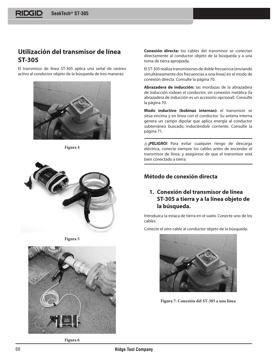 Utilización del transmisor de línea st-305 | RIDGID SeekTech ST-305 User Manual | Page 69 / 141