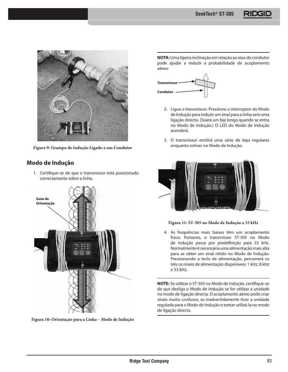 Modo de indução | RIDGID SeekTech ST-305 User Manual | Page 84 / 141