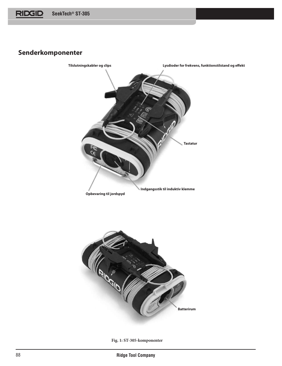 Senderkomponenter, Seektech, St-305 | RIDGID SeekTech ST-305 User Manual | Page 89 / 141