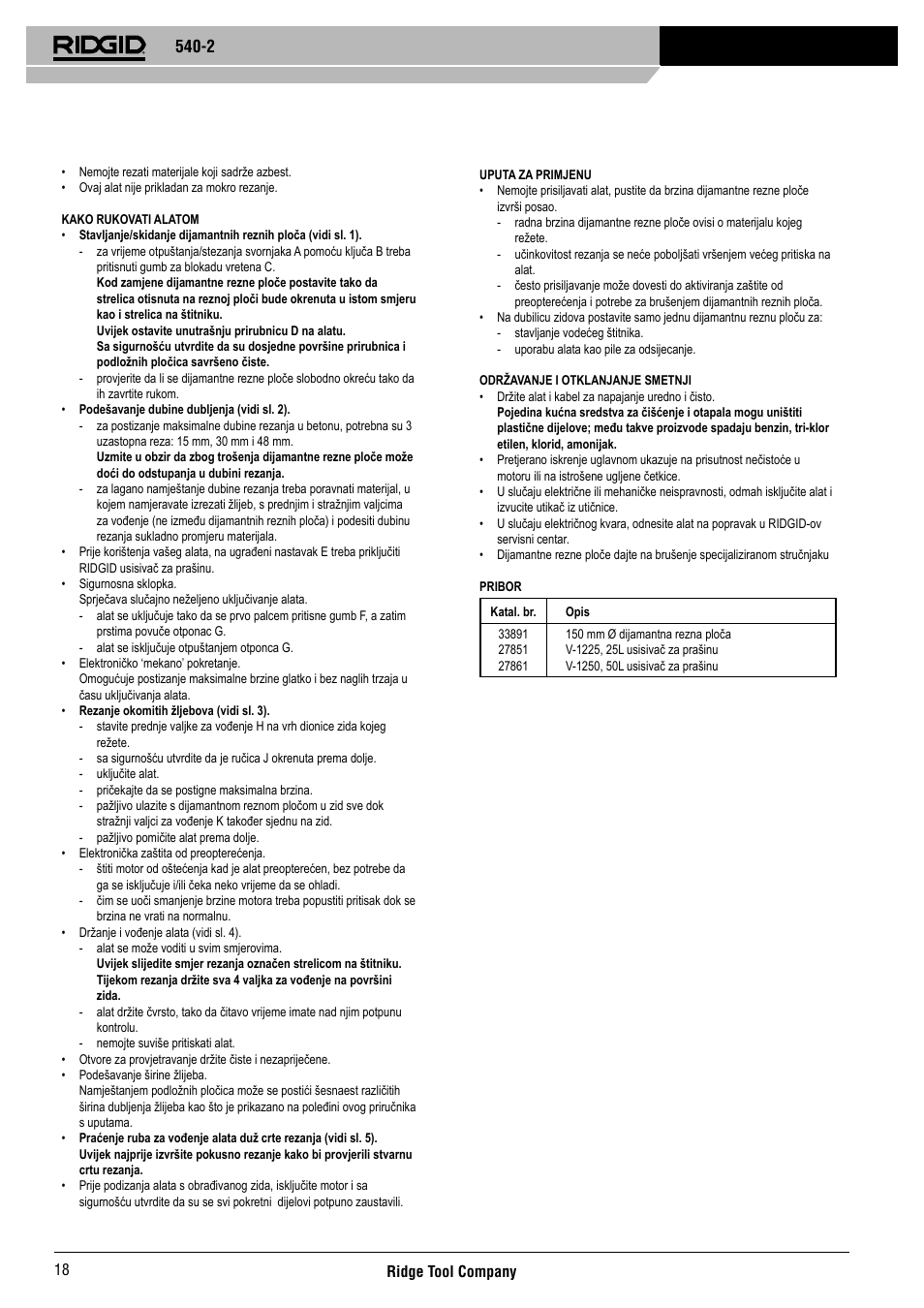 RIDGID 540-2 User Manual | Page 19 / 33