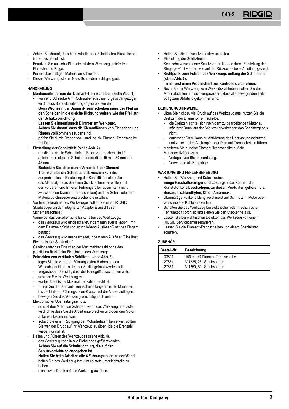RIDGID 540-2 User Manual | Page 4 / 33