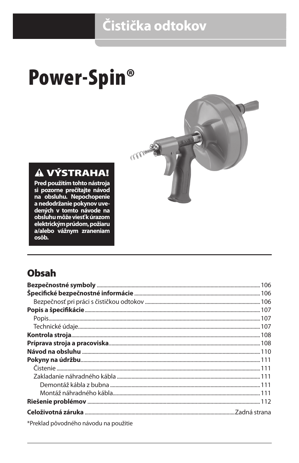 RIDGID Power-Spin User Manual | Page 107 / 186