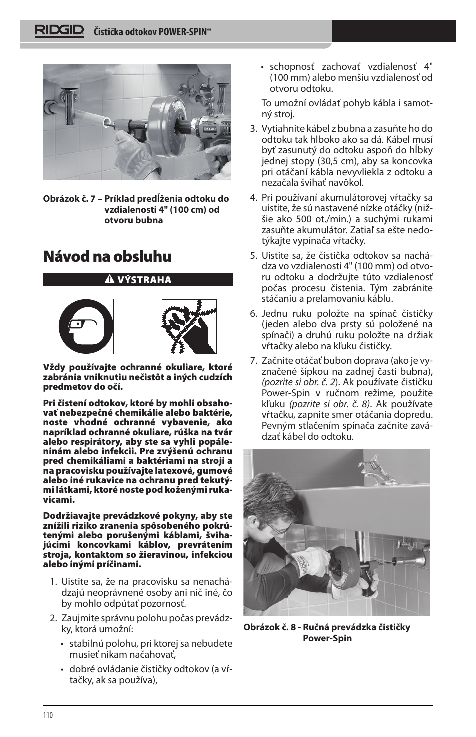 Návod na obsluhu | RIDGID Power-Spin User Manual | Page 112 / 186