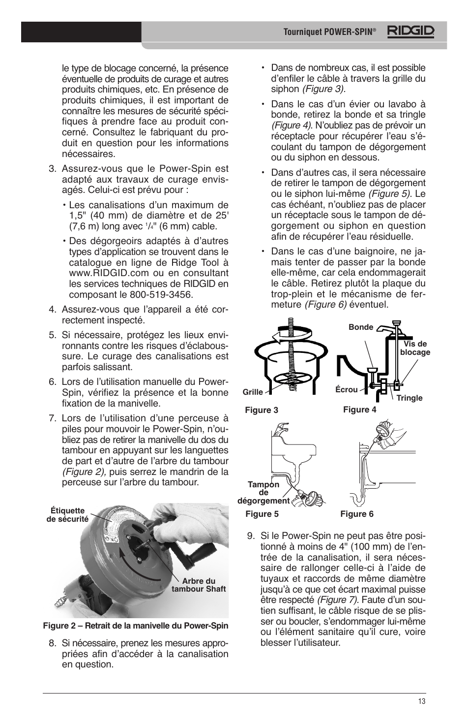 RIDGID Power-Spin User Manual | Page 15 / 186