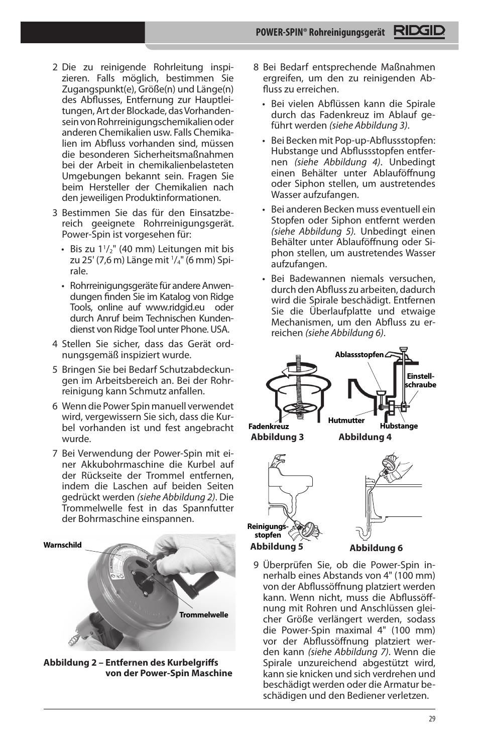 RIDGID Power-Spin User Manual | Page 31 / 186