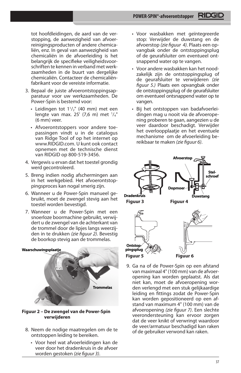 RIDGID Power-Spin User Manual | Page 39 / 186