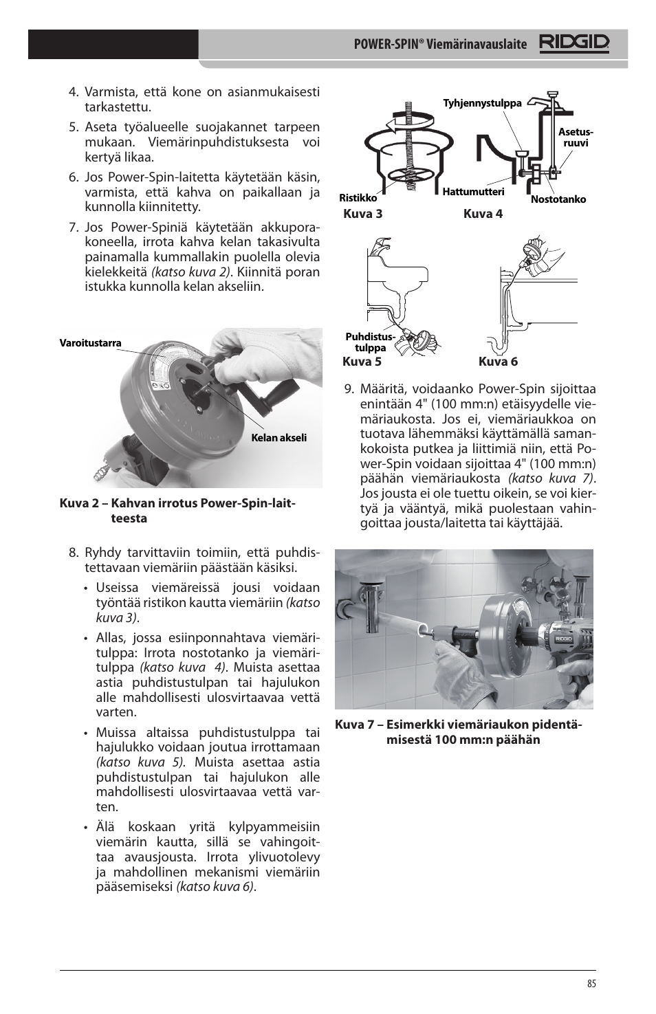 RIDGID Power-Spin User Manual | Page 87 / 186