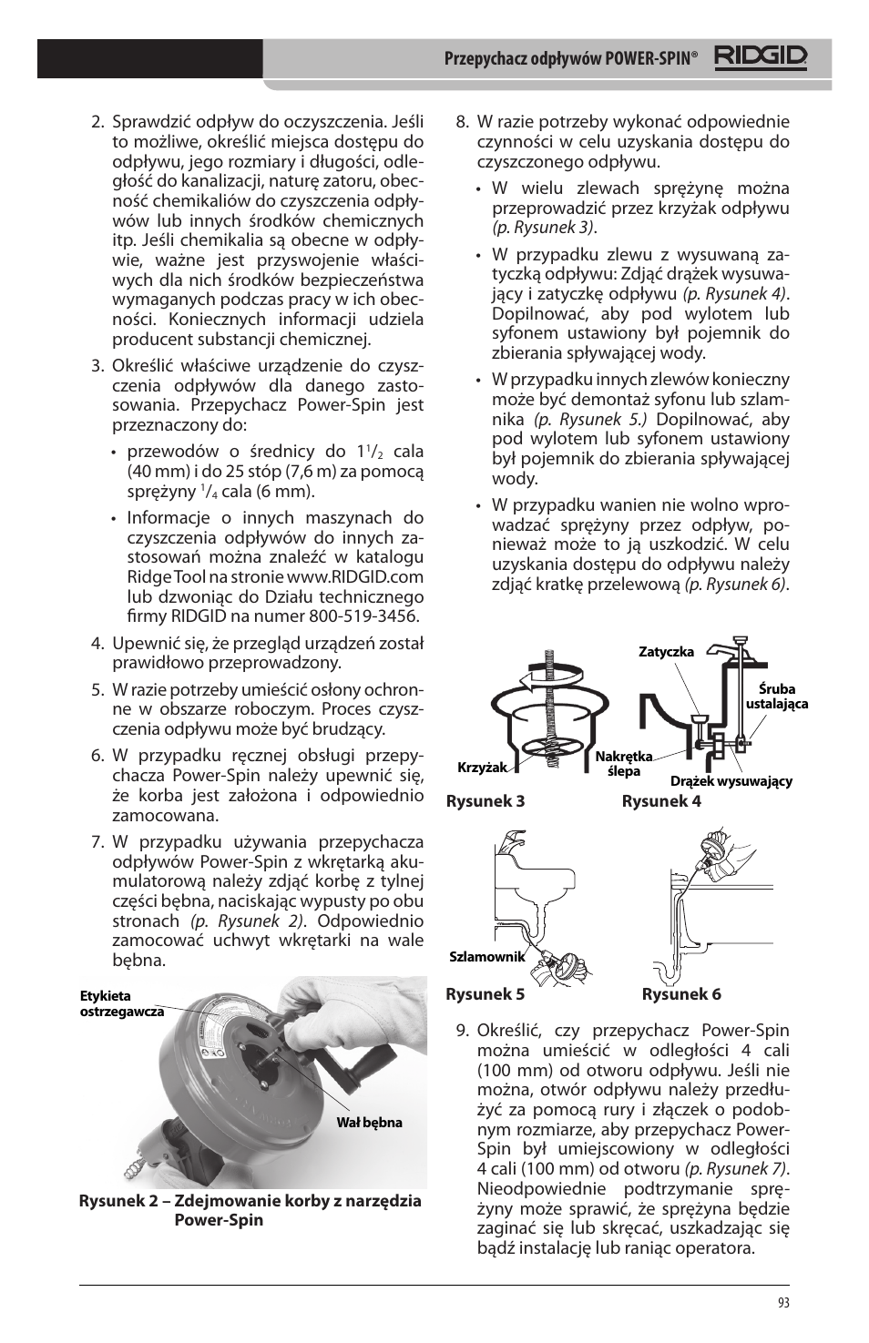 RIDGID Power-Spin User Manual | Page 95 / 186