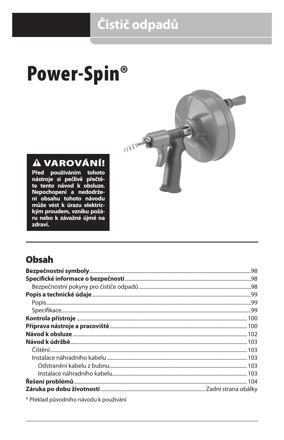 RIDGID Power-Spin User Manual | Page 99 / 186