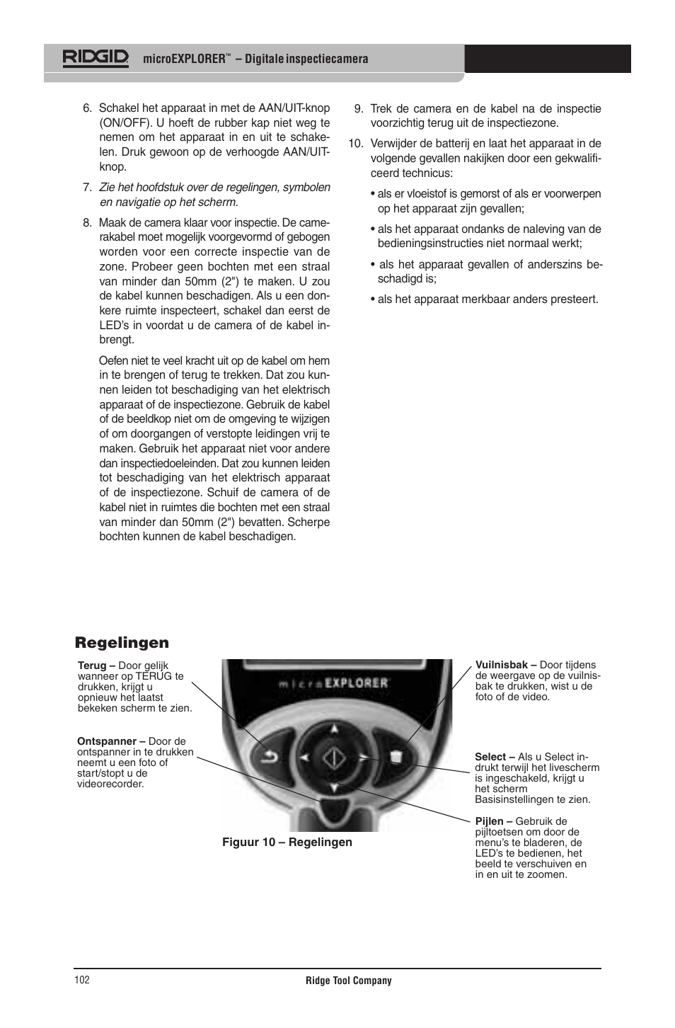 Regelingen | RIDGID micro EXPLORER User Manual | Page 100 / 449