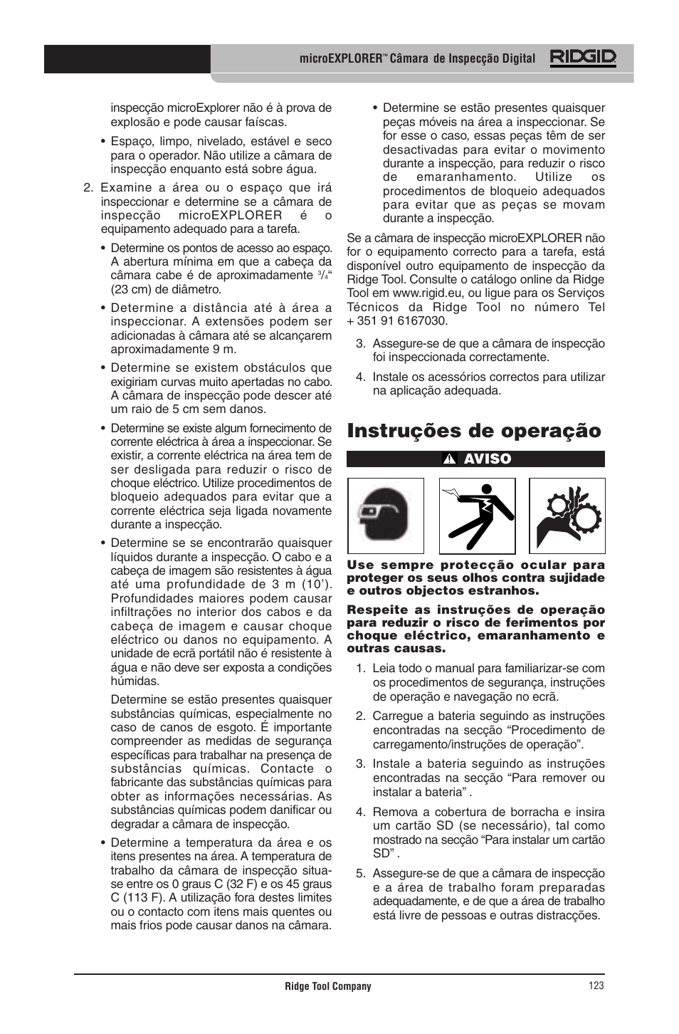 Instruções de operação | RIDGID micro EXPLORER User Manual | Page 120 / 449