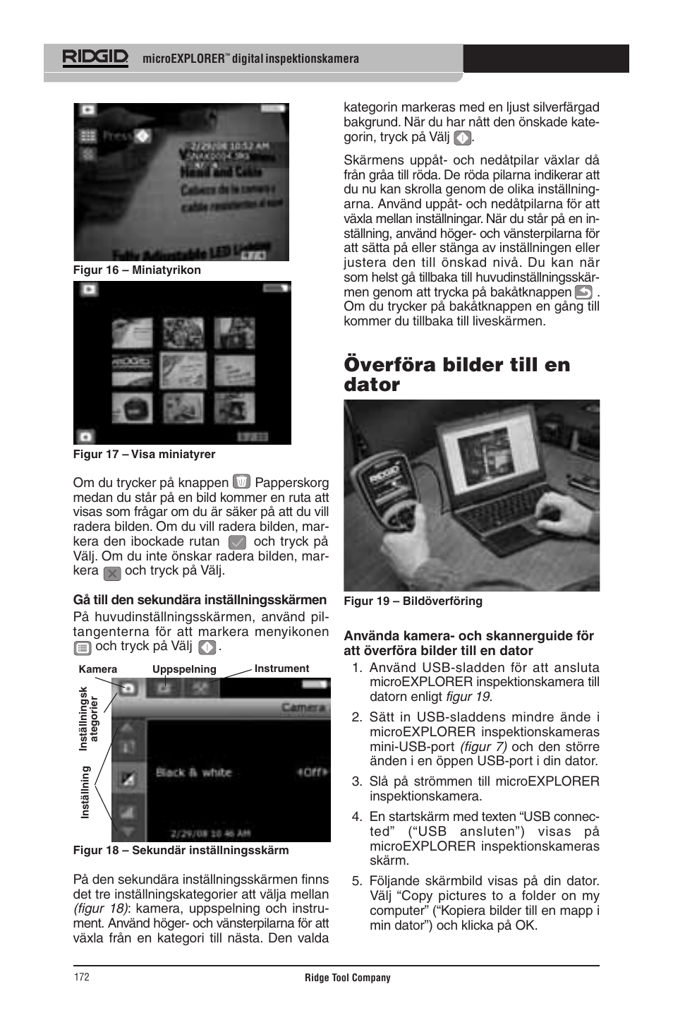 Överföra bilder till en dator | RIDGID micro EXPLORER User Manual | Page 167 / 449