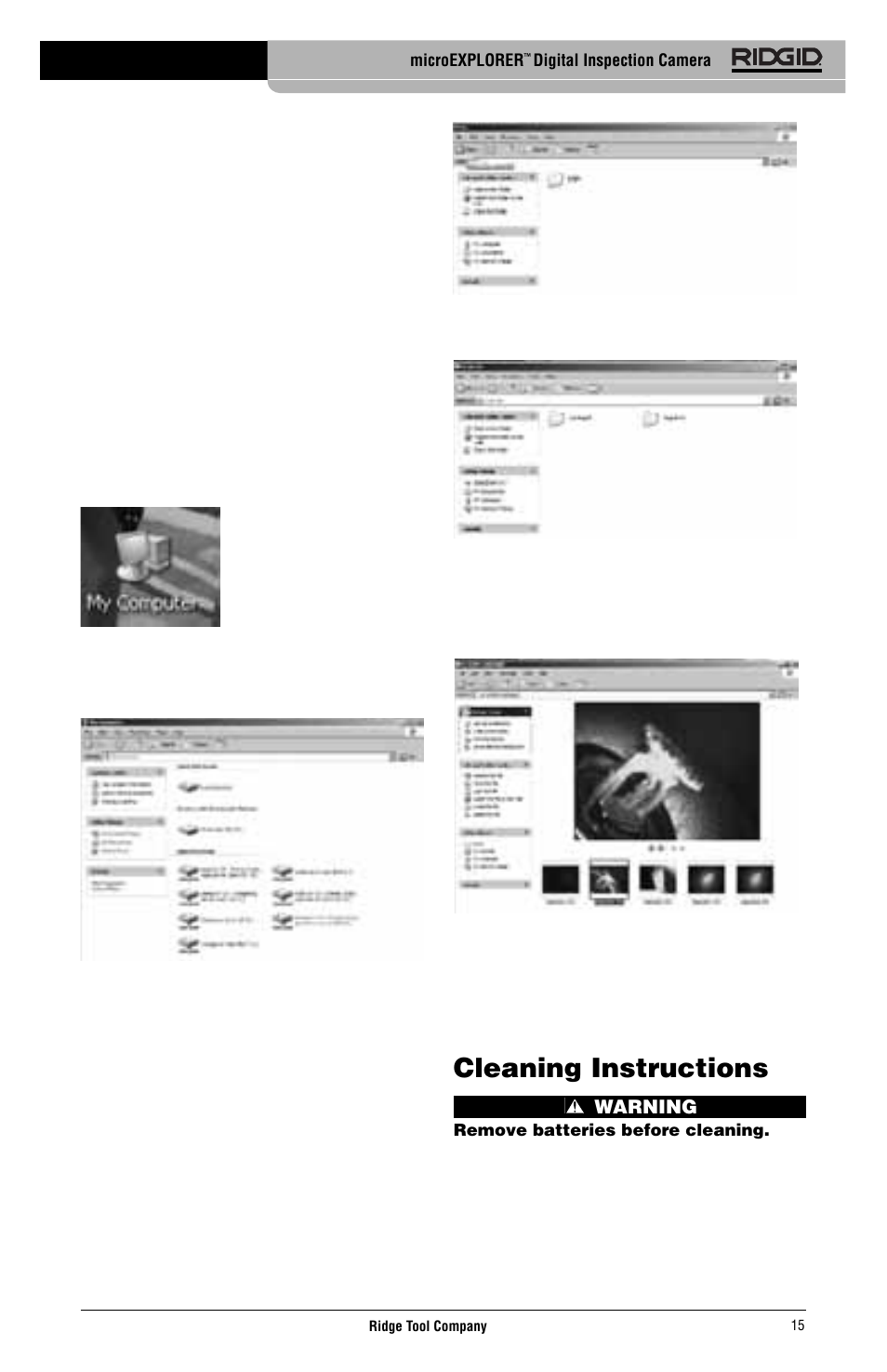 Cleaning instructions | RIDGID micro EXPLORER User Manual | Page 17 / 449