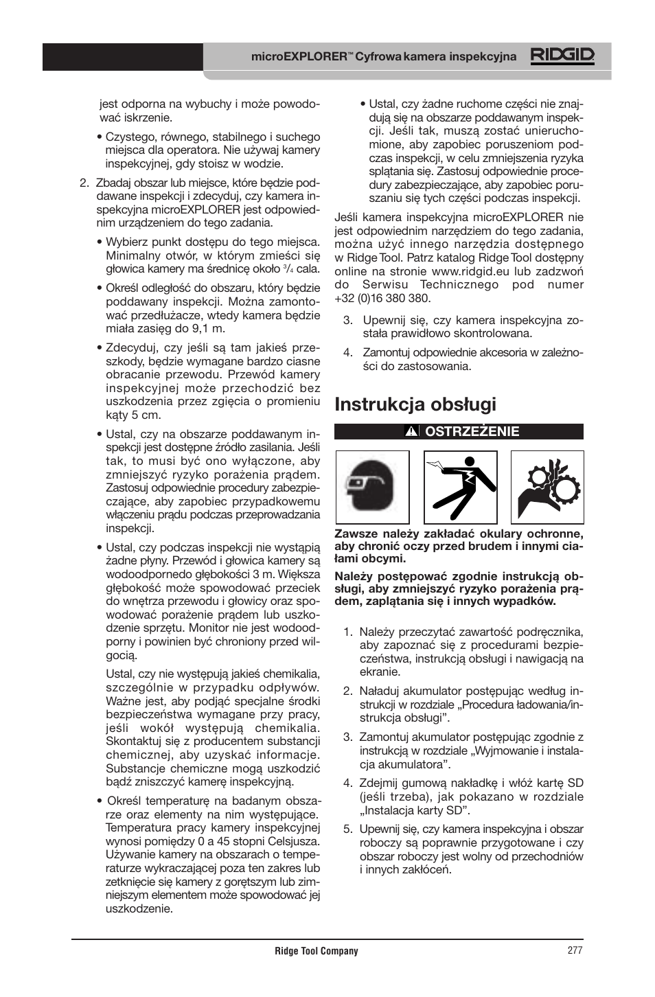 Instrukcja obsługi | RIDGID micro EXPLORER User Manual | Page 267 / 449