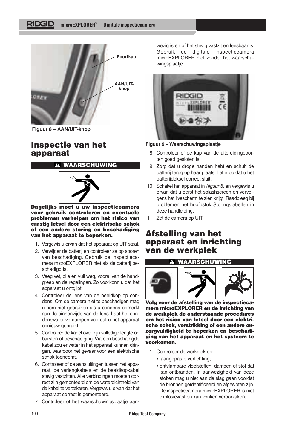 Inspectie van het apparaat | RIDGID micro EXPLORER User Manual | Page 98 / 449