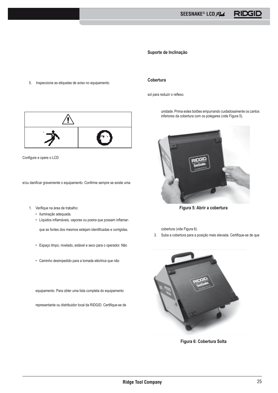 Preparação da ferramenta e da área de trabalho, Seesnake | RIDGID Seesnake LCD Pak User Manual | Page 27 / 164