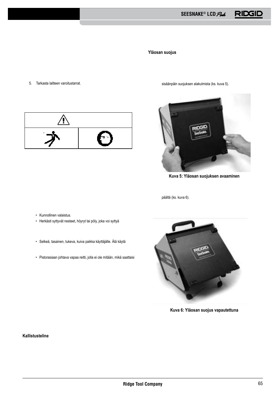 Laitteen ja työskentelyalueen määrittäminen, Seesnake | RIDGID Seesnake LCD Pak User Manual | Page 67 / 164