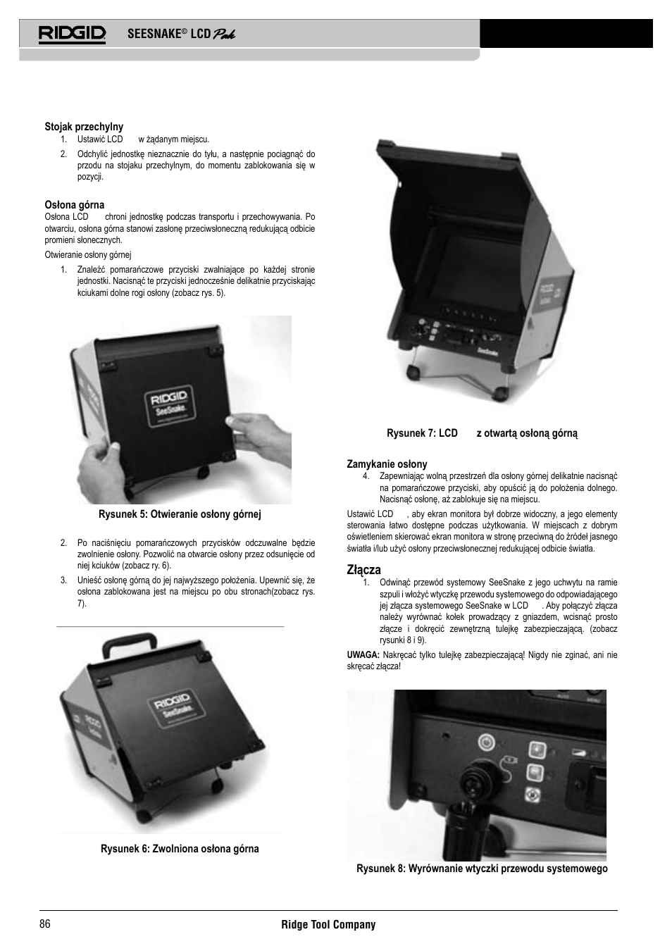 Złącza, Seesnake | RIDGID Seesnake LCD Pak User Manual | Page 88 / 164