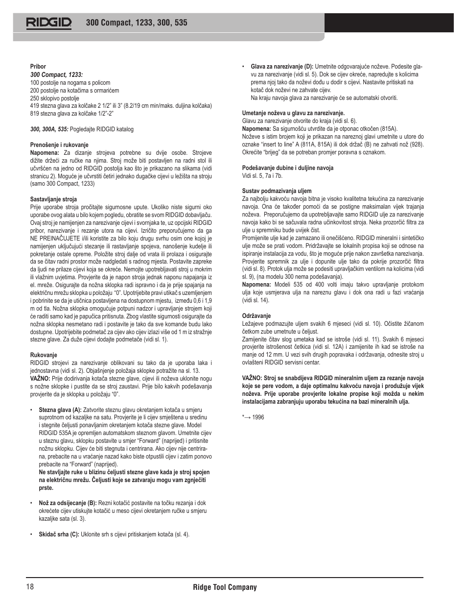 RIDGID 535 User Manual | Page 19 / 35