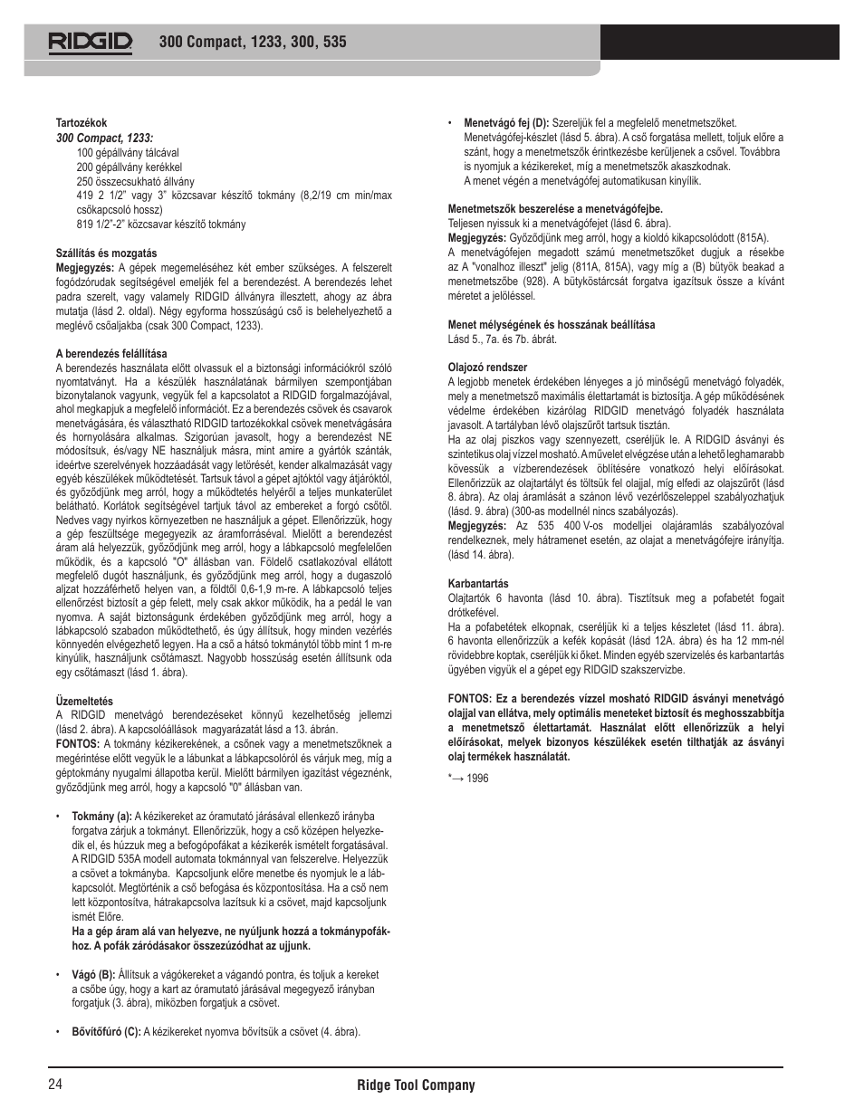 RIDGID 535 User Manual | Page 25 / 35