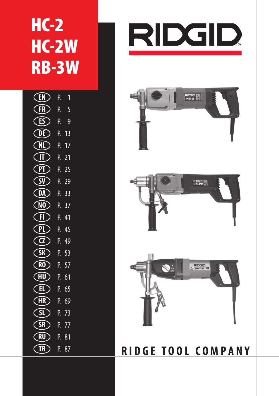 RIDGID RB-3W User Manual | 98 pages