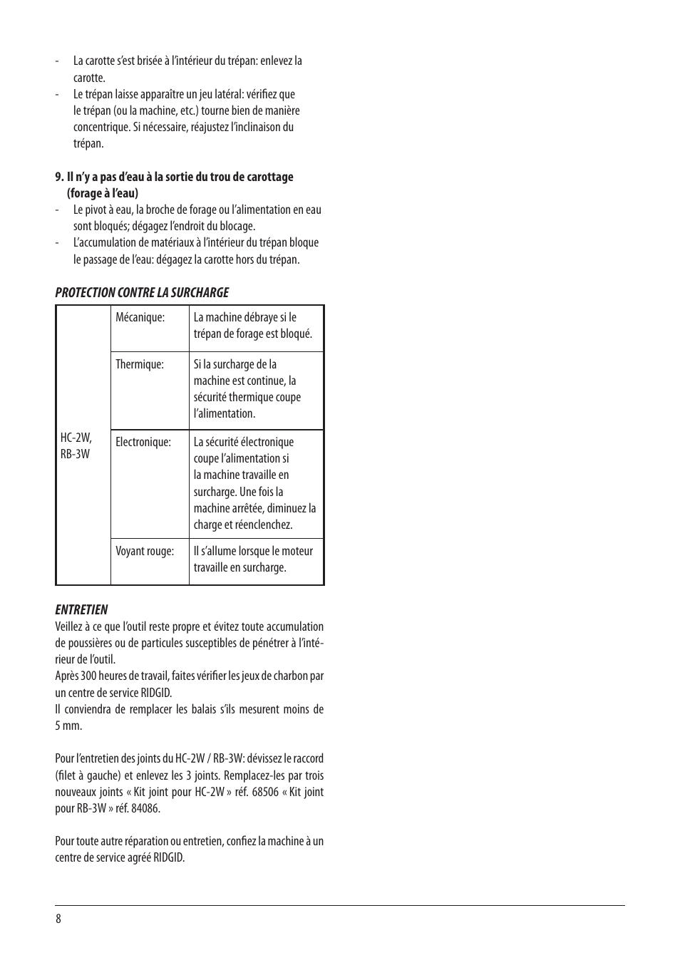 RIDGID RB-3W User Manual | Page 10 / 98