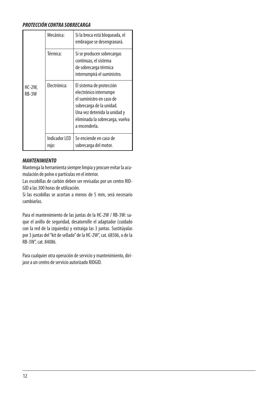 RIDGID RB-3W User Manual | Page 14 / 98