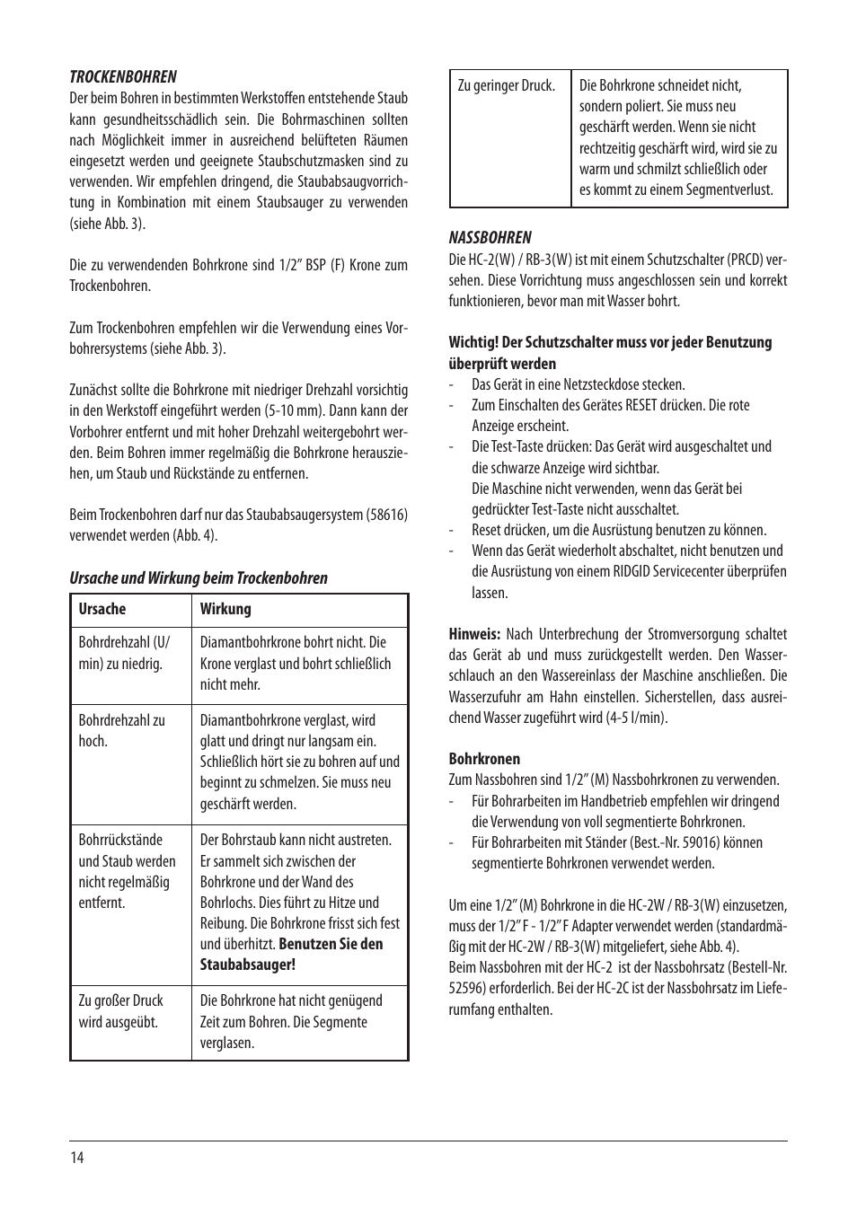 RIDGID RB-3W User Manual | Page 16 / 98