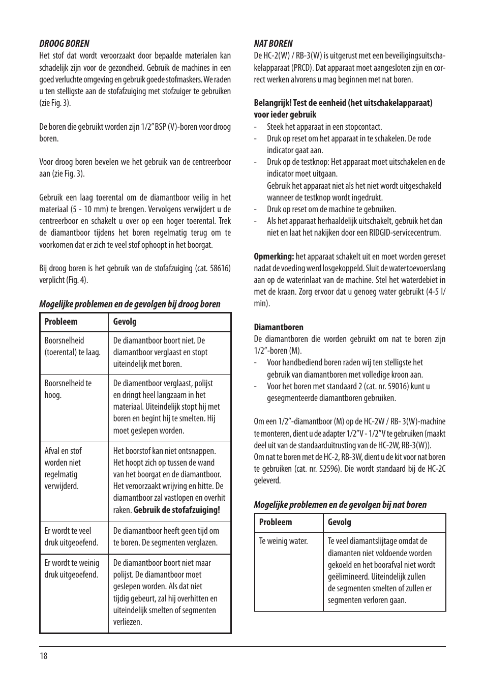 RIDGID RB-3W User Manual | Page 20 / 98