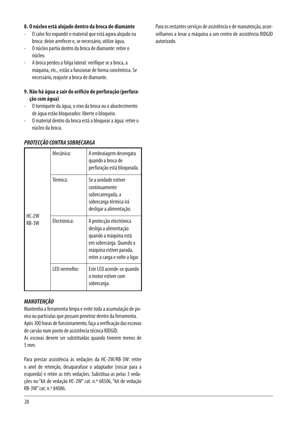 RIDGID RB-3W User Manual | Page 30 / 98