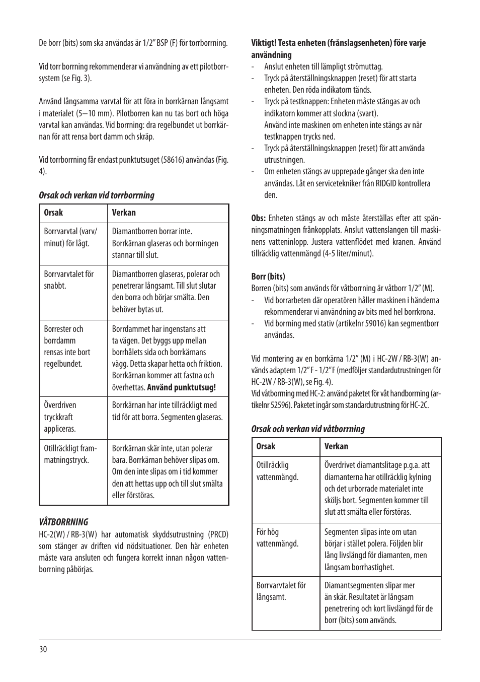 RIDGID RB-3W User Manual | Page 32 / 98