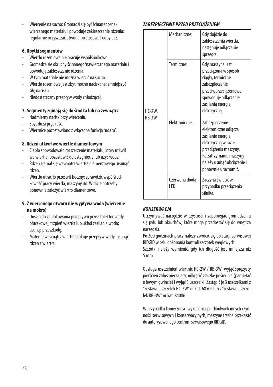 RIDGID RB-3W User Manual | Page 50 / 98