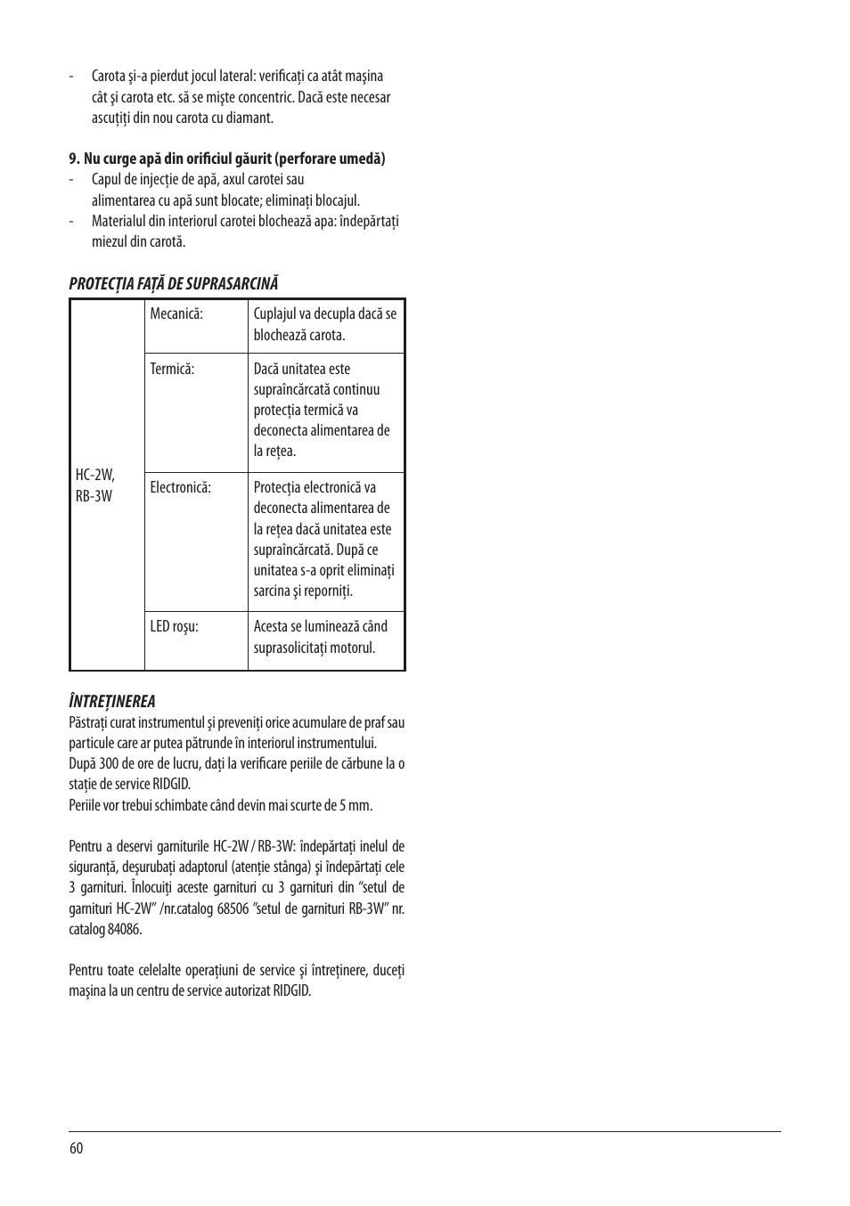 RIDGID RB-3W User Manual | Page 62 / 98