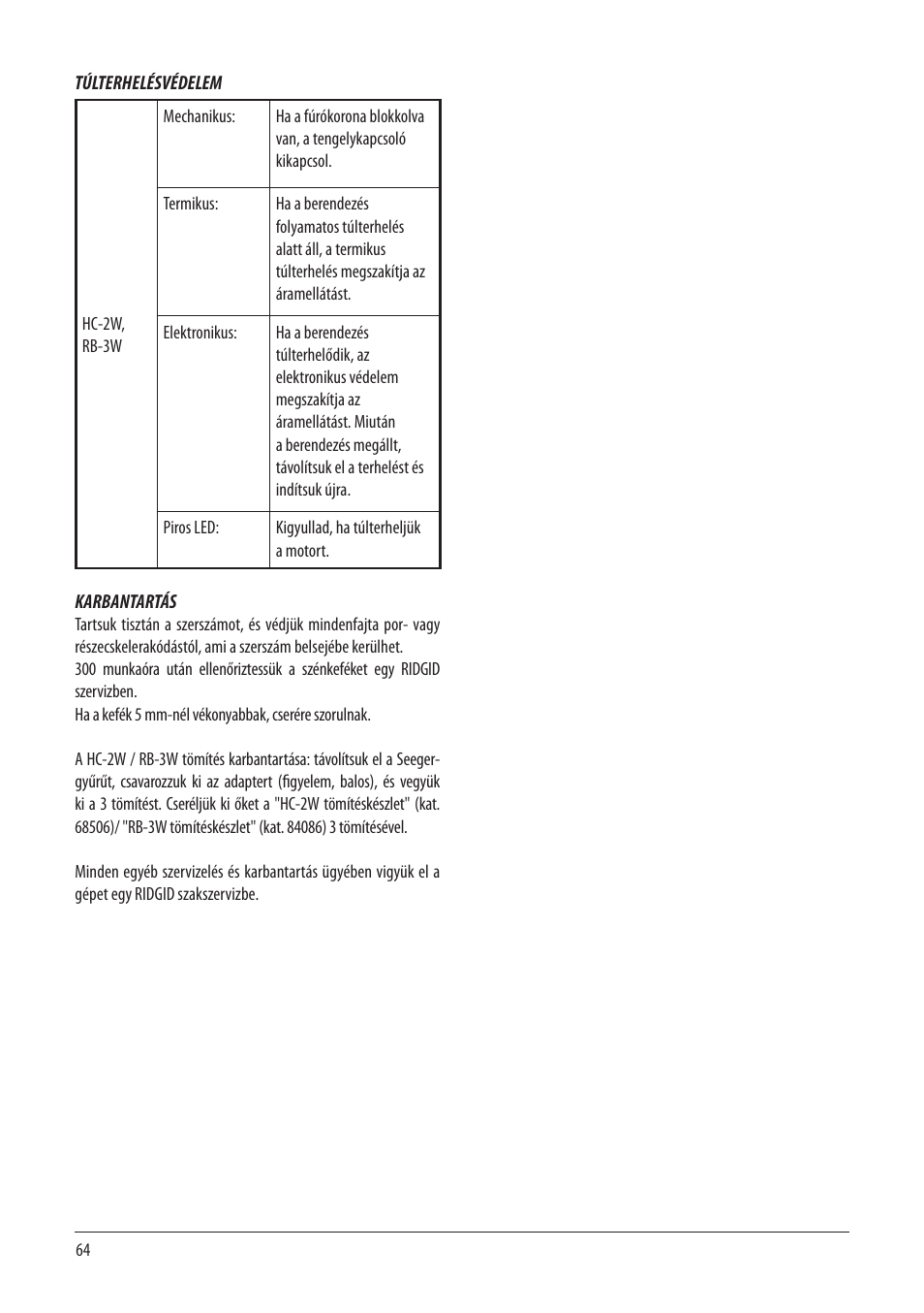 RIDGID RB-3W User Manual | Page 66 / 98