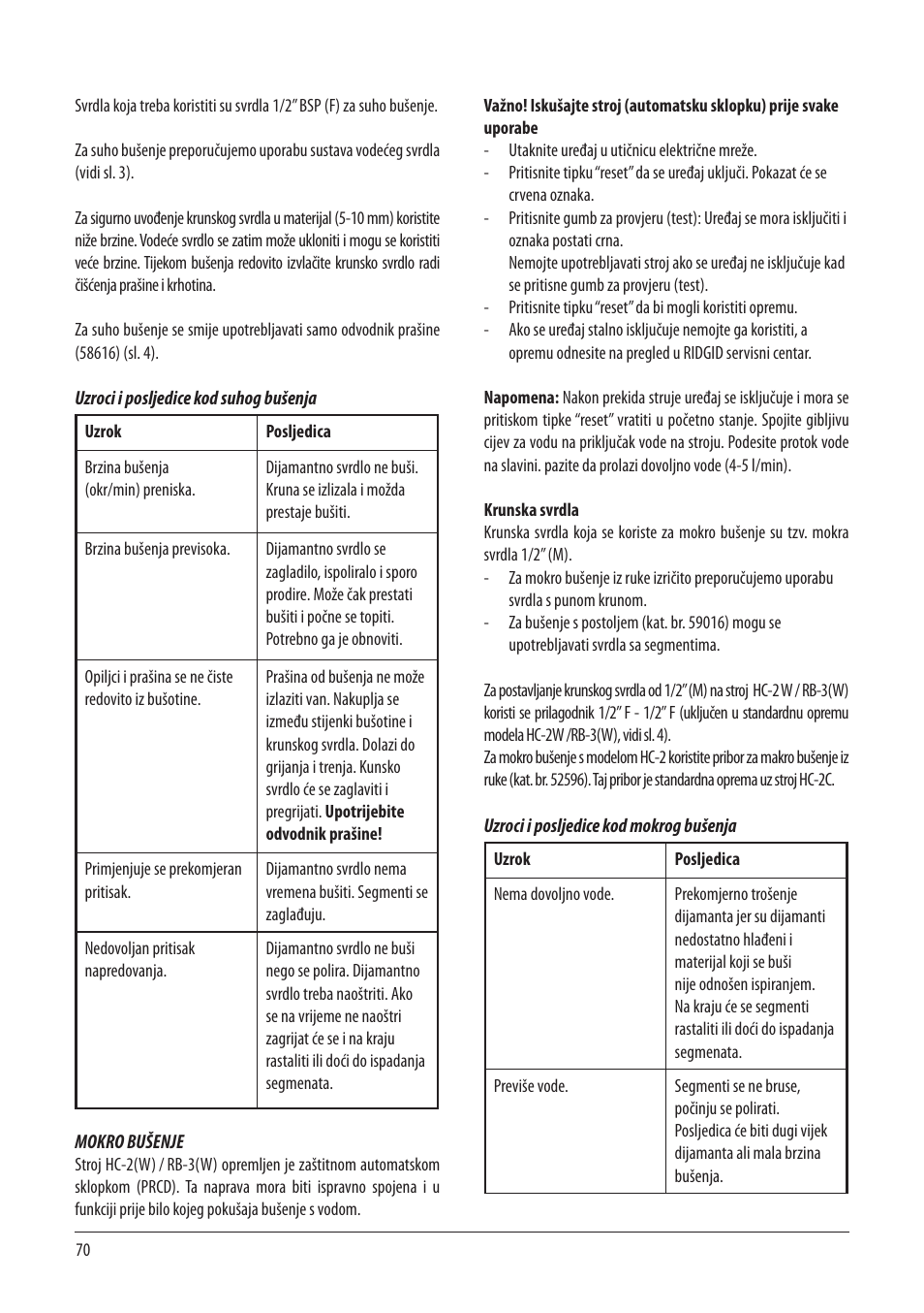 RIDGID RB-3W User Manual | Page 72 / 98