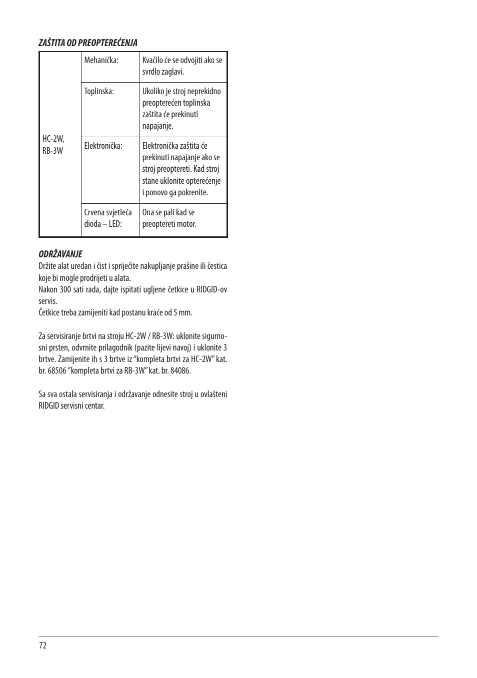 RIDGID RB-3W User Manual | Page 74 / 98