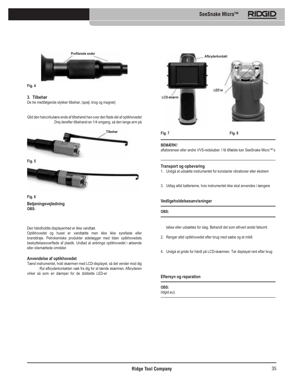 Seesnake micro | RIDGID Seesnake Micro User Manual | Page 36 / 62