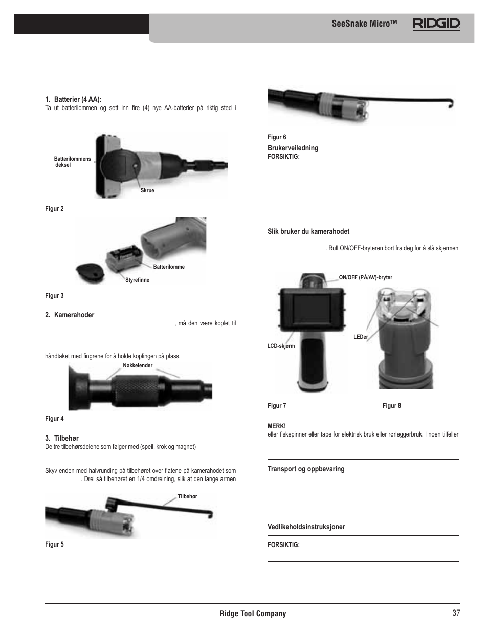 Seesnake micro | RIDGID Seesnake Micro User Manual | Page 38 / 62