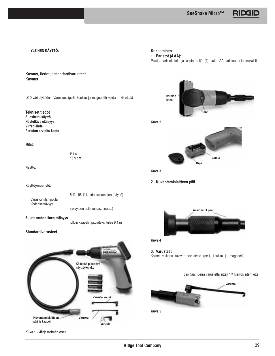 Seesnake micro | RIDGID Seesnake Micro User Manual | Page 40 / 62