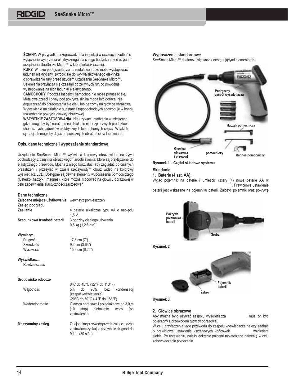 Seesnake micro | RIDGID Seesnake Micro User Manual | Page 45 / 62