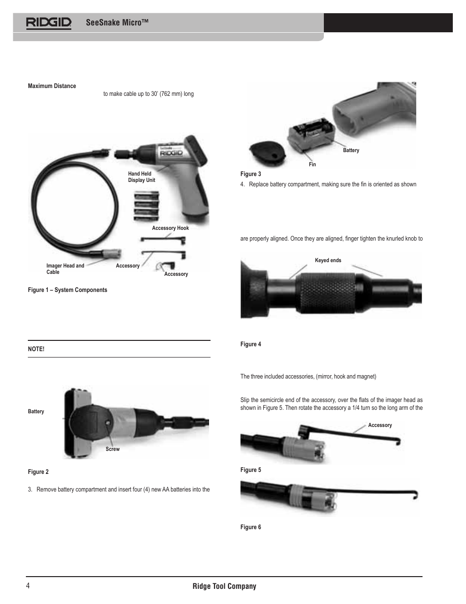 Standard equipment, Assembly, Seesnake micro | RIDGID Seesnake Micro User Manual | Page 5 / 62