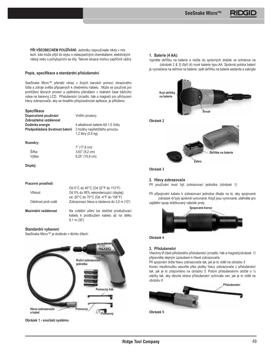 Seesnake micro | RIDGID Seesnake Micro User Manual | Page 50 / 62