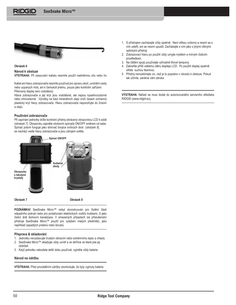 Seesnake micro | RIDGID Seesnake Micro User Manual | Page 51 / 62