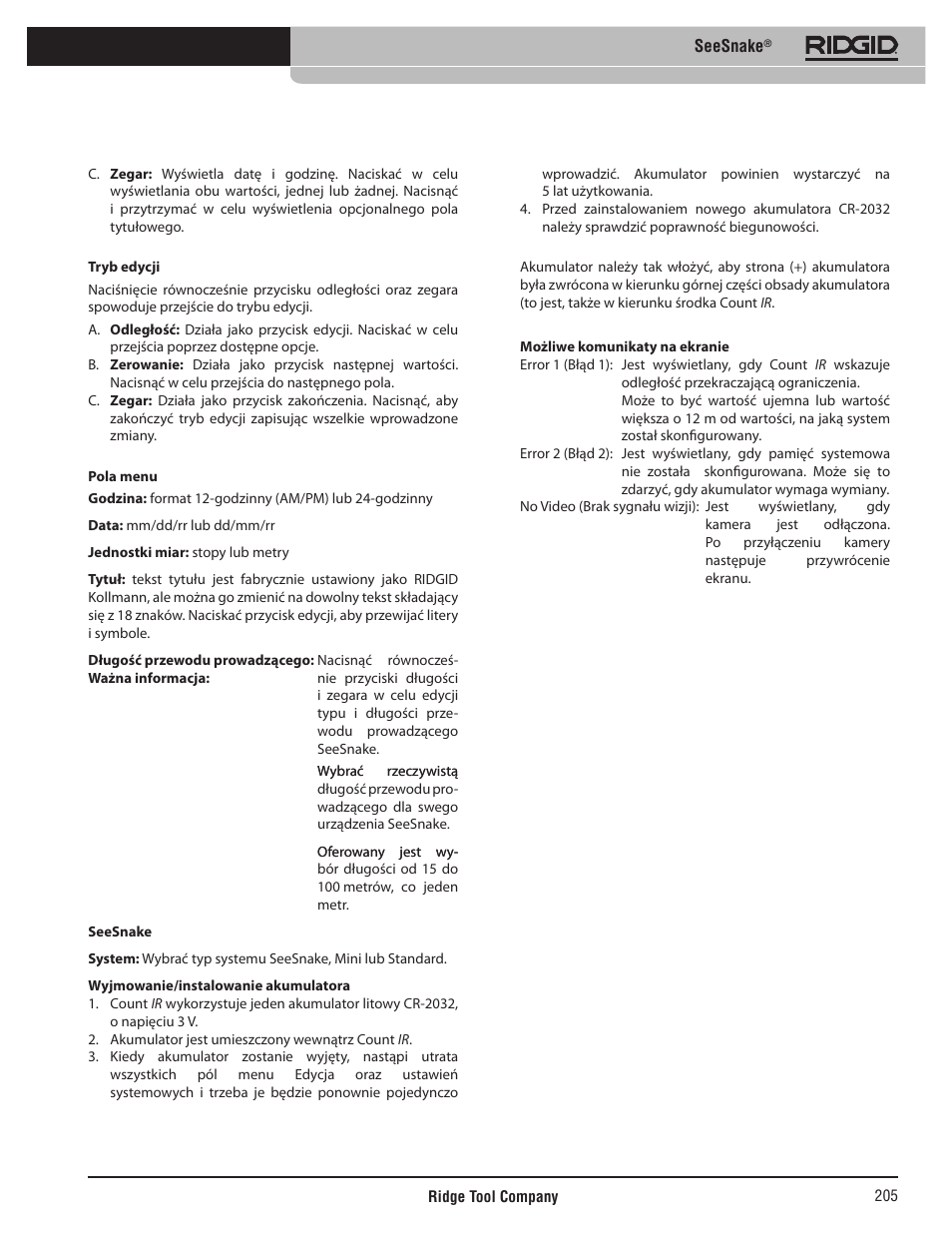 RIDGID SeeSnake User Manual | Page 206 / 302