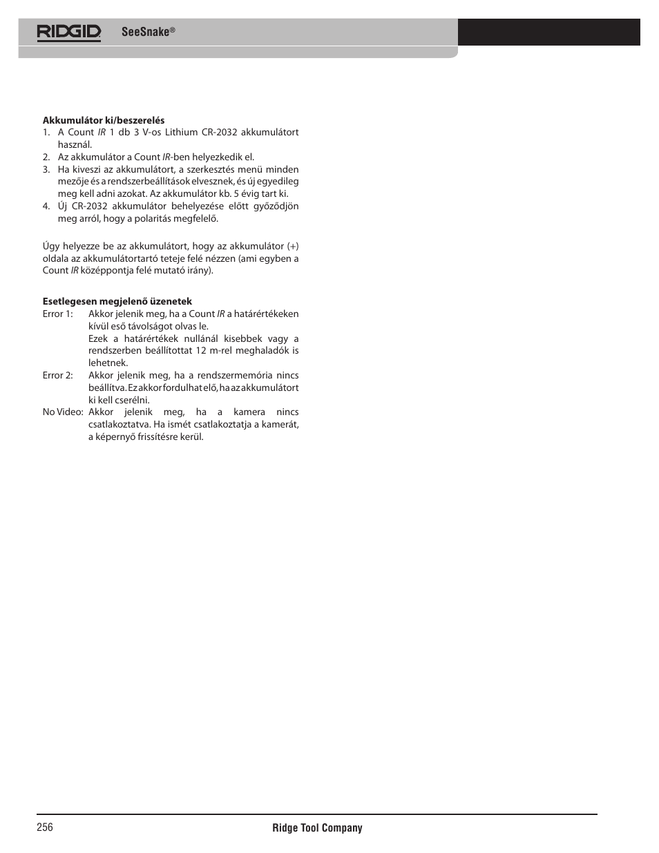 Seesnake | RIDGID SeeSnake User Manual | Page 257 / 302